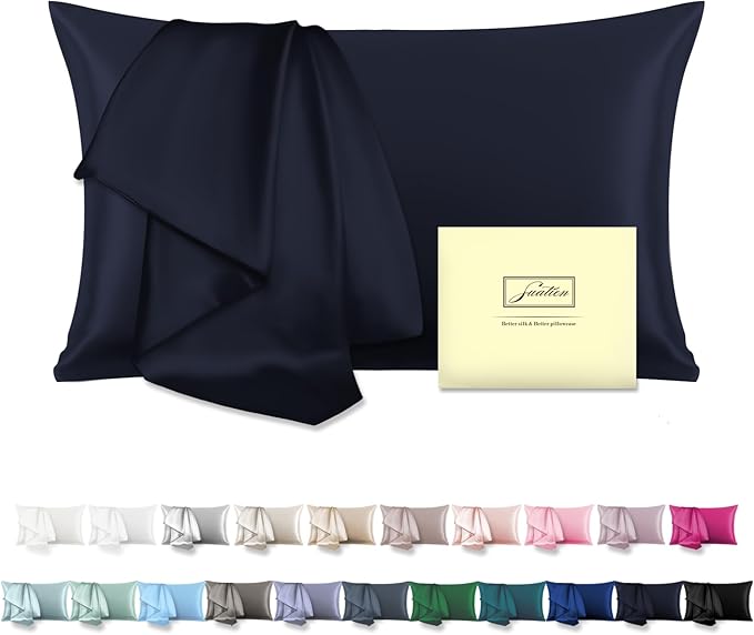 Mulberry Silk Pillowcase for Hair and Skin Standard Size 20"X 26" Pillow Case by Suatien