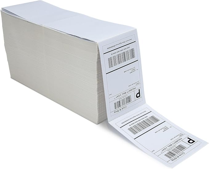L LIKED 2500 4x6 Thermal Labels Fanfold, Direct Thermal Shipping Labels - Perforated and Strong Adhesive
