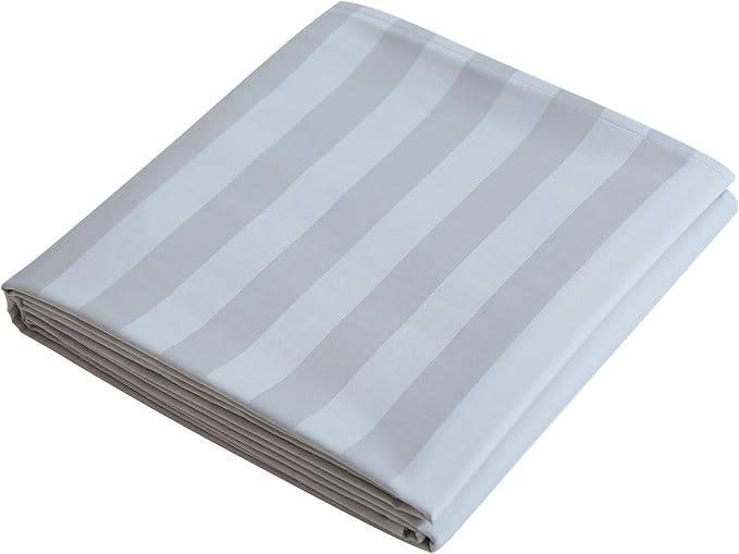 Flat Sheet Only Twin Size, 400 TC 100% Egyptian Cotton Flat Sheet Striped by ShunjieHome