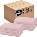 Bulk Twin Flat Sheets Only, 6 Pack Quick Sort Top Bed Sheet, Color-Coded Label by Culve