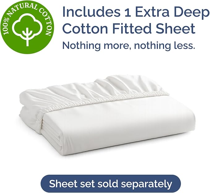 Extra Deep California King 400 Thread Count Cotton Fitted Sheet - Image 4