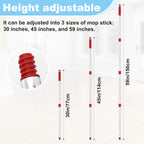 Mop Handle for Ocedar,Spin Mop Replacement Handle Compatible with O Cedar, American Threaded Joint Mop Handle 4-Section 30-to-58 inch Mop Replacement Stick