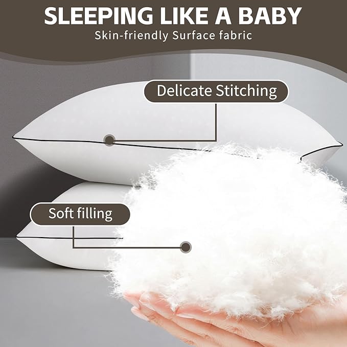 HIMOON Bed Pillows for Sleeping 4 Pack, Standard Size Cooling Pillows Set of 4 - Image 4