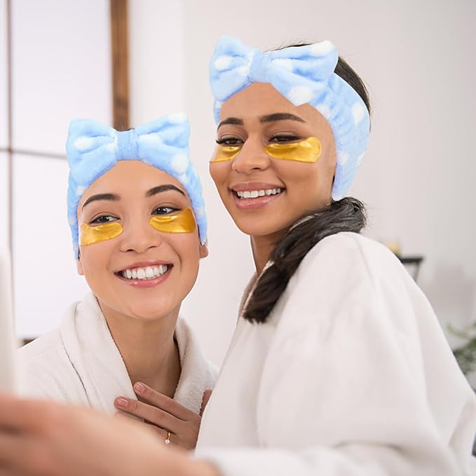 Semato 8 Pcs Blue Dot Bachelorette Party Favor Set Bridesmaid Headband Skincare - Image 5