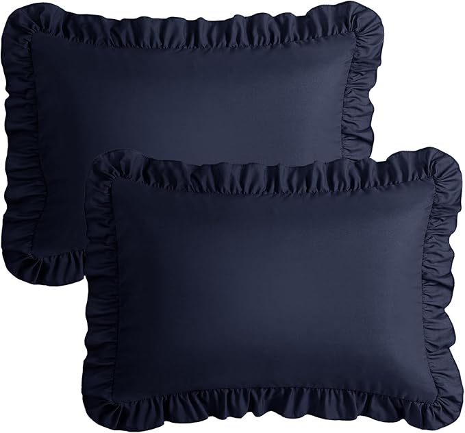 KKJIAF Ruffle Pillow Cases Queen Size Set of 2, Ruffled Pillow Covers - Image 7