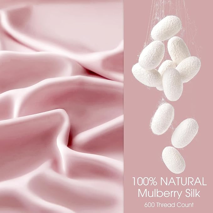 100% Silk Pillow Cases 2 Pack Queen Size Mulberry Silk Pillowcase - Image 2