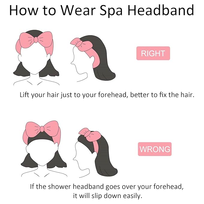 Ondder Spa Headband for Washing Face 8 Pack Dark Pink Skincare Headbands for - Image 6
