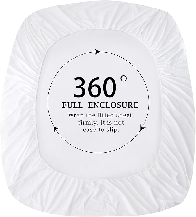 FreshCulture Pure Cotton Fitted Sheets King Size, 300 Thread Count Percale - Image 4
