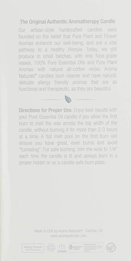 Aroma Naturals Essential Oil Scented Pillar Candle, Tranquility, 2.75 Inch X 5 - Image 2