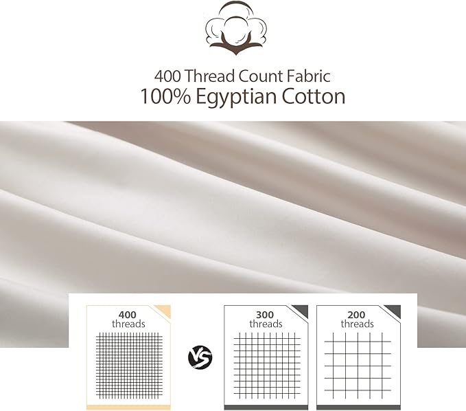 2-Pack 100% Egyptian Cotton Fitted Sheet TwinXL Size, 600 Thread Count Cotton - Image 2