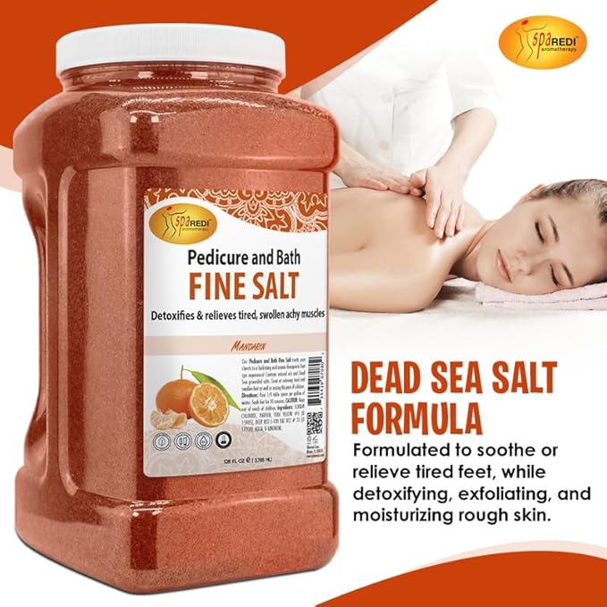 SPA REDI - Detox Foot Soak Pedicure and Bath Fine Salt, 128 Oz - Made - Image 2