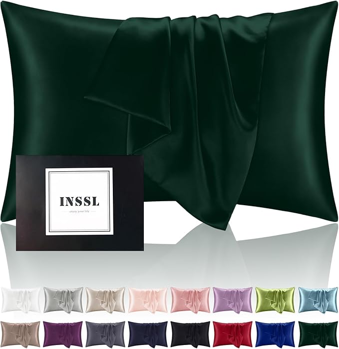 INSSL Silk Pillowcase for Women, Mulberry Silk Pillowcase for Hair and Skin and by INSSL