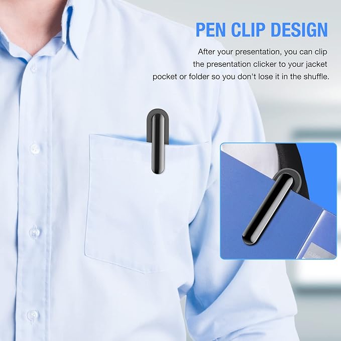 Laser Pointer for Presentations, Wireless Presenter Clicker for PowerPoint Slide with Hyperlink & Volume Control, Presentation Remote for Mac/Computer/Laptop, Google Slide/PPT/Keynote