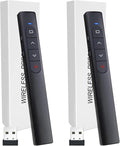 (2 Units) Wireless Presenter Remote, Presentation Clicker with Hyperlink & Volume Remote Control PowerPoint Office Presentation Clicker for Keynote/PPT/Mac/PC/Laptop