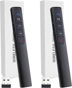 (2 Units) Wireless Presenter Remote, Presentation Clicker with Hyperlink & Volume Remote Control PowerPoint Office Presentation Clicker for Keynote/PPT/Mac/PC/Laptop