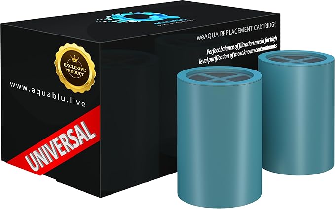 weAQUA Heavy Duty NO BS Shower Filter Replacement Cartridge 2 Pack – 99% by weAQUA