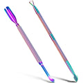 2PCS Metal Cuticle Pusher and Scraper, Colorful Nail Trimmer Cutter Stainless by GA%26EN