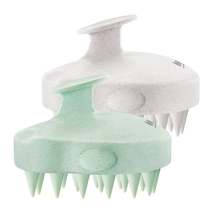 HEETA Scalp Massager 2 Pack for Hair Growth, Soft Silicone Bristles to Remove by HEETA