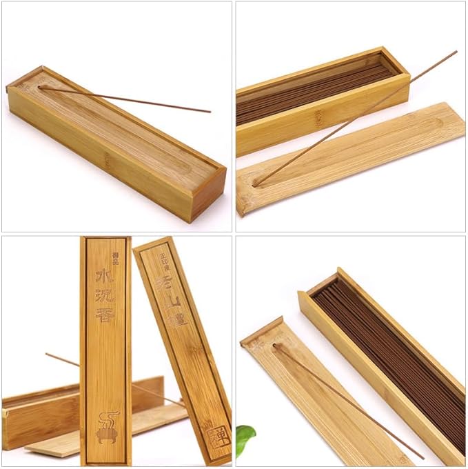 HEALLILY Bamboo Incense Stick Holder and Storage Box - Image 7
