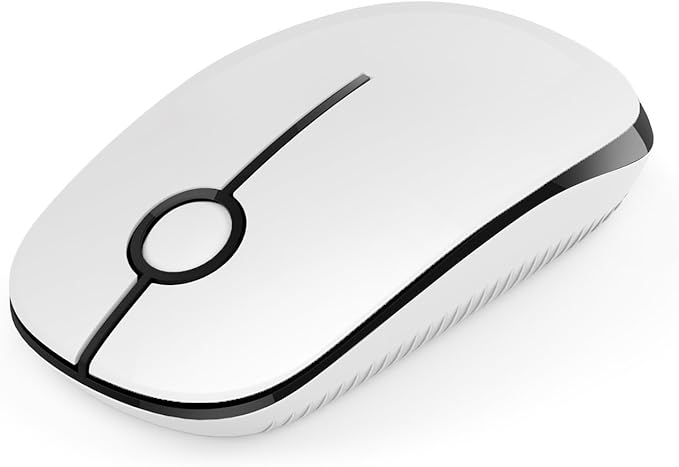 VssoPlor Wireless Mouse, 2.4G Slim Portable Computer Mice with Nano Receiver for Notebook, PC, Laptop, Computer-Black and White