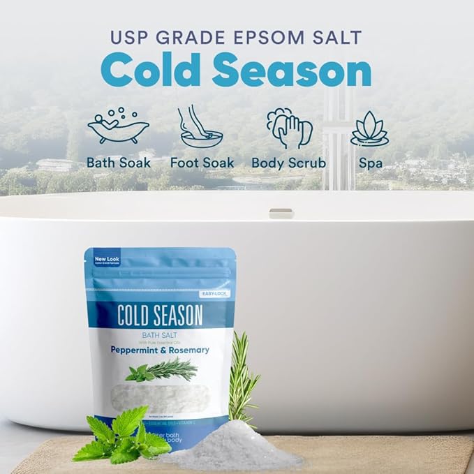 Cold Season Bath Salt 32 Ounces USP Grade Epsom Salt - Image 4
