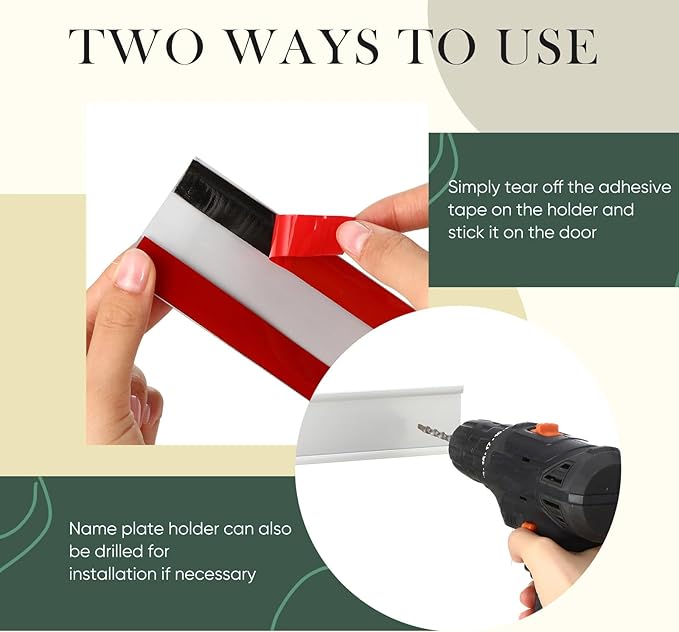 Leifide 24 Pack Name Plates for Doors, 2 x 8 Inches Aluminum Office Name Plate Holder for Wall, Meeting Room, Office, Business Department, Desk, Warning Area