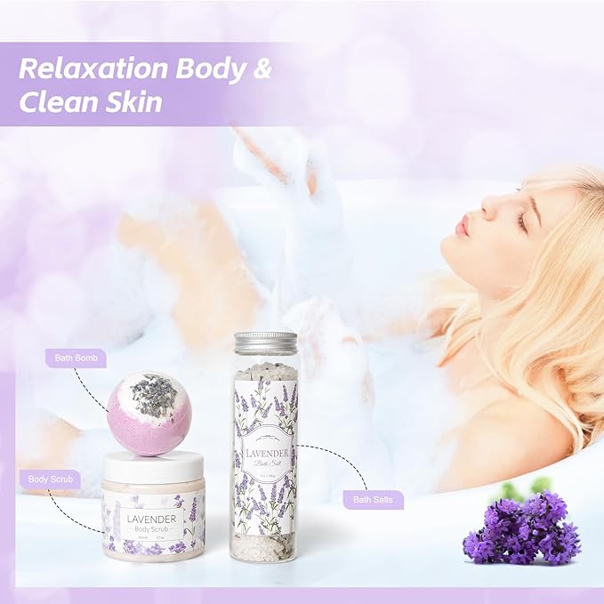Mothers Day Gifts for Mom, Lavender Spa Gifts Set, Relaxing Spa Gifts, Bath Spa - Image 3
