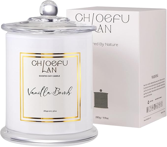 Chloefu LAN Vanilla Bomb Candle, Vanilla Scented Candles Gifts by ChloefuLANScentedCandles
