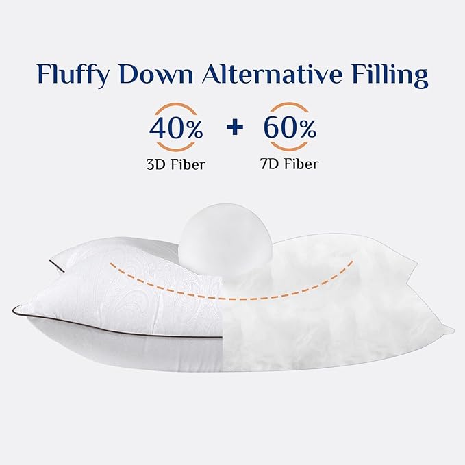 JOLLYVOGUE Bed Pillows Standard Size Set of 4, Cooling and Supportive Full - Image 3