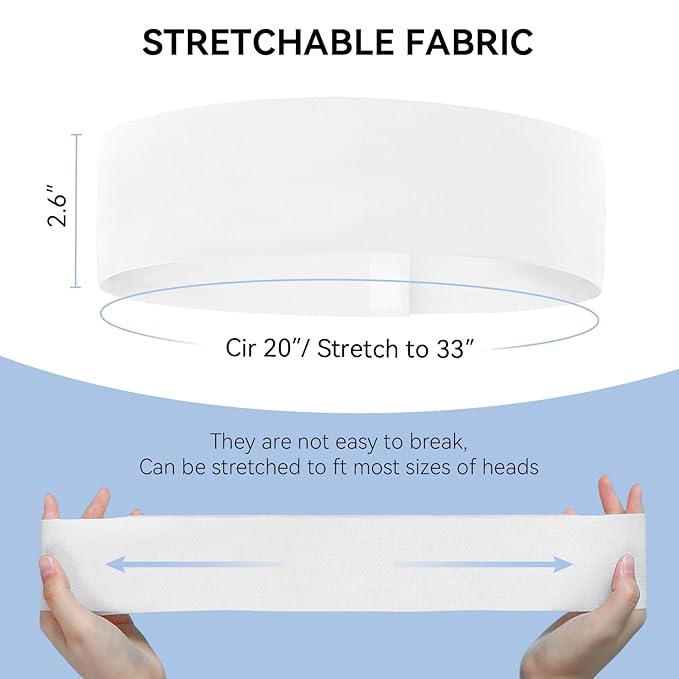 White Disposable Spa Headband for Women – 36pcs Disposable Headbands for Spa - Image 3