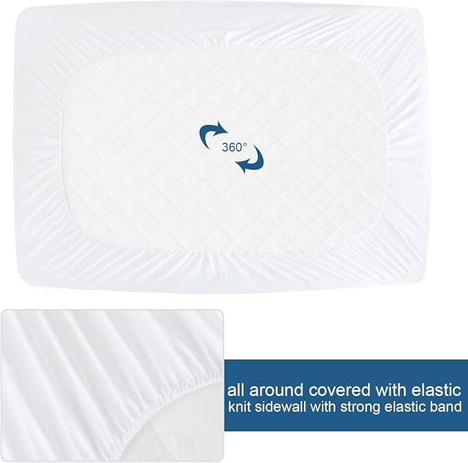 2 Pack Twin Extra Long Waterproof Mattress Protector, Premium Terry Twin XL - Image 6