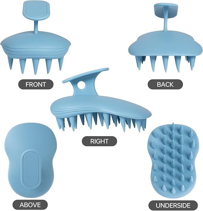 2pcs Shampoo Brush Hair Scalp Massager, 100% Silicone Scalp Scrubber, Scalp - Image 6