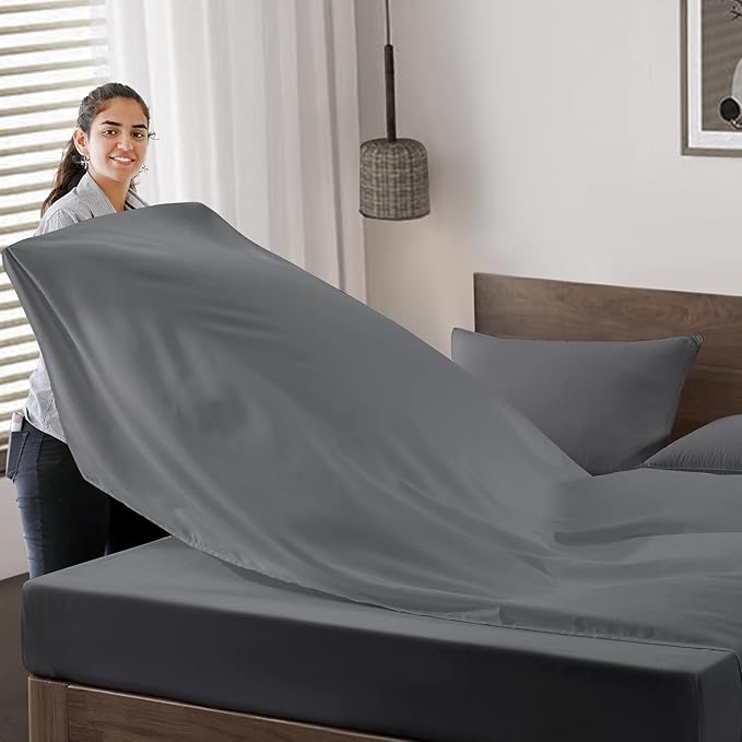 Maple&Stone King Flat Sheet 6 Pack, Premium Soft & Breathable, Brushed - Image 3