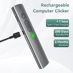 Wireless Presentation Clicker PowerPoint Remote: USB C A Presenter PPT Power Point Google Slide Advancer with Green Laser Pointer Smart Board Clicker for Computer Laptop Mac Projector Office Classroom