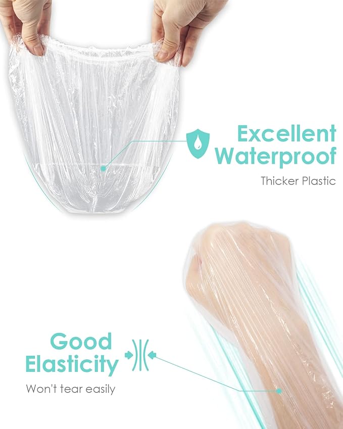 Auban 50 PCS Shower Cap Disposable, Bath Caps Larger Thick Clear Waterproof - Image 3