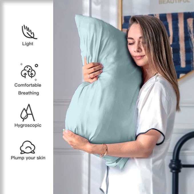 Mulberry Silk Pillowcase for Hair and Skin Standard Size 20"X 26" Pillow Case - Image 3