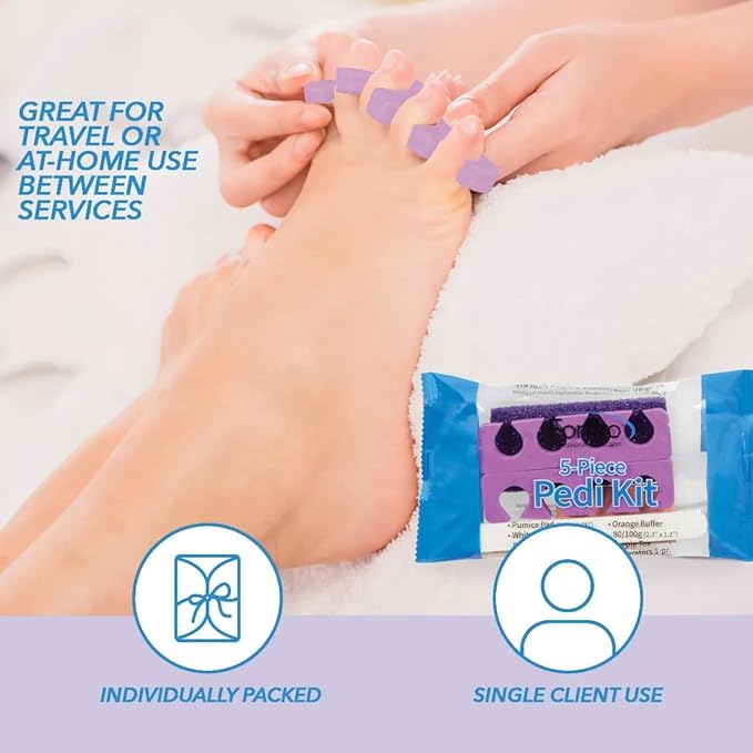 ForPro 5-Piece Pedi Kit, Individually-Packed Pedicure Set, Wood Nail File - Image 6