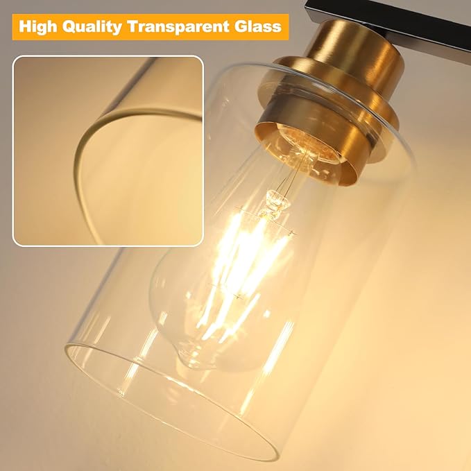 Unicozin 3 Light Bathroom Light Fixtures, Modern Vanity Lights Over Mirror - Image 5