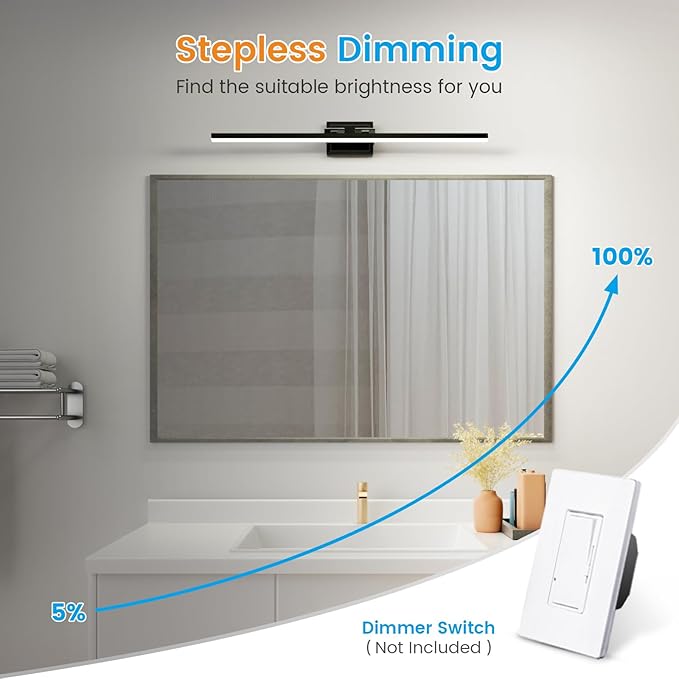 VOLISUN Modern Bathroom Vanity Light 39.4 inch, 24W Dimmable 5CCT Led Bathroom - Image 4