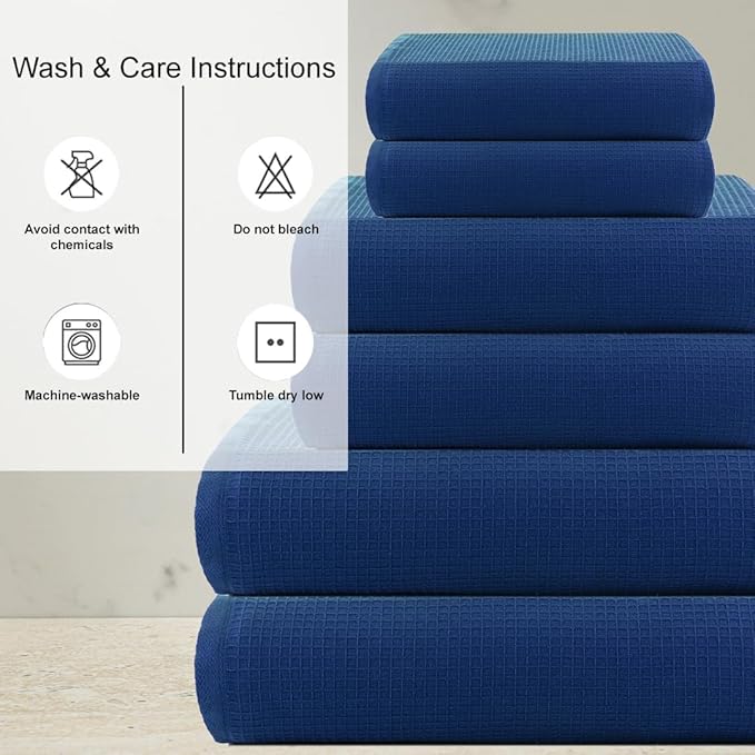 CASA COPENHAGEN Waffle 2Pcs 100% Egyptian Cotton Large Designer Bathsheet - Image 4