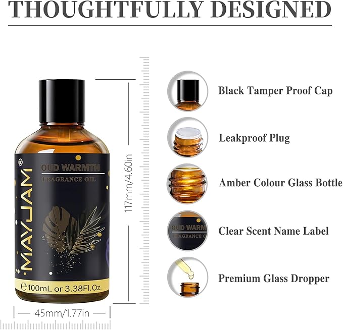 Oud Warmth Fragrance Oil Essential Oil, MAYJAM 3.38FL.OZ Oud Warmth Oil - Image 8