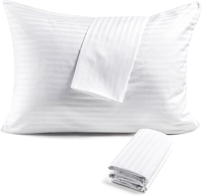 FAUNNA 600TC 100% Cotton Pillow Protectors, Standard Size, 6 Pack, Oeko-TEX by FAUNNA