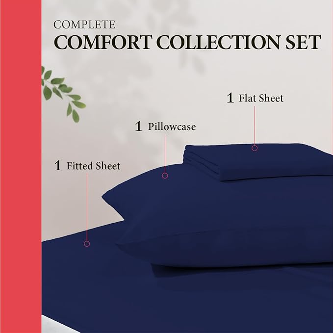 100% Egyptian Cotton Twin Bed Sheets Set - Image 3