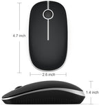 VssoPlor Wireless Mouse, 2.4G Slim Portable Computer Laptop Mouse with Nano Receiver Quiet Silent Optical Mice for Notebook, PC, Laptop, Computer-Black and Silver