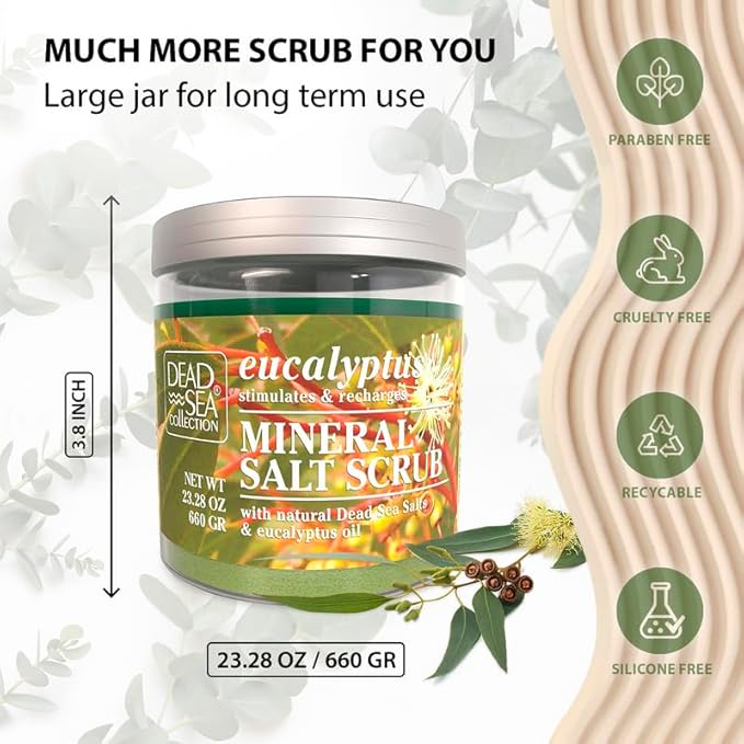 Dead Sea Collection Eucalyptus Salt Scrub – Exfoliating Body Scrub - Image 6