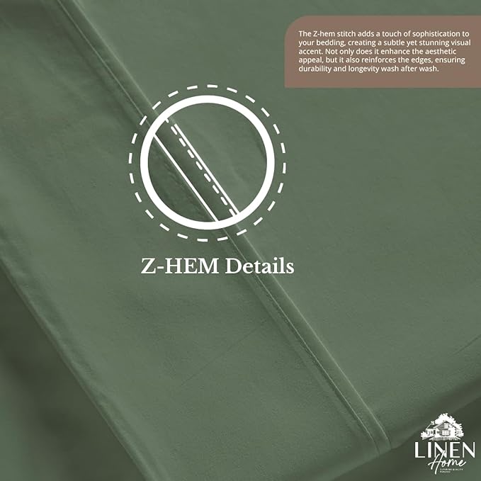 Linen Home 100% Cotton Percale 1 Flat Sheet, Queen Size - Image 5