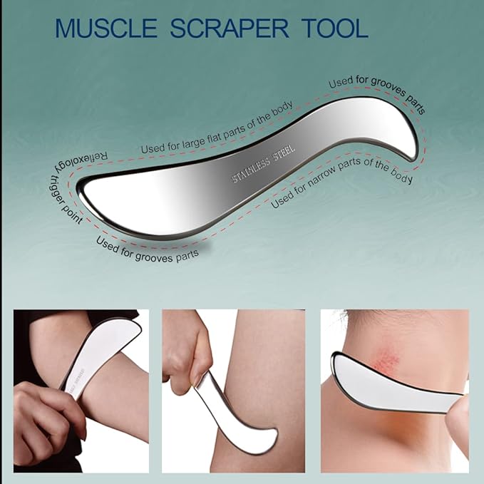BYYDDIY (SBC Muscle Scraper Tools Set, Stainless Steel Scraping Massage Tools - Image 3