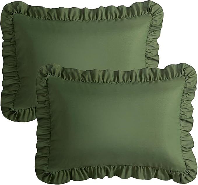 KKJIAF Ruffle Pillow Cases King Size Set of 2, Ruffled Pillow Covers - Image 7