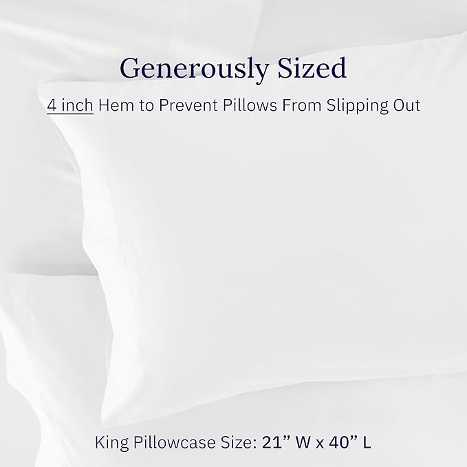 California Design Den Luxuriously Soft 600 Thread Count 100% Cotton King Size - Image 5