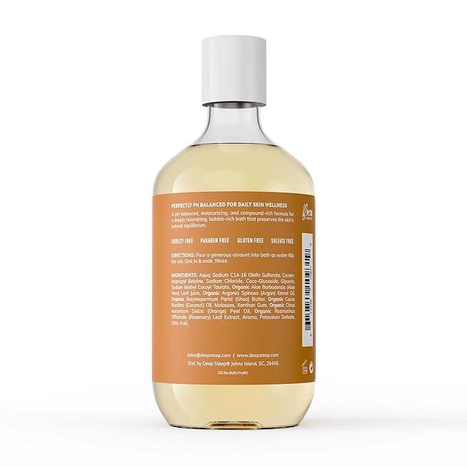 Deep Steep Bubble Bath, Honey Blossom 17 oz – Hypoallergenic, Clinically Tested - Image 2